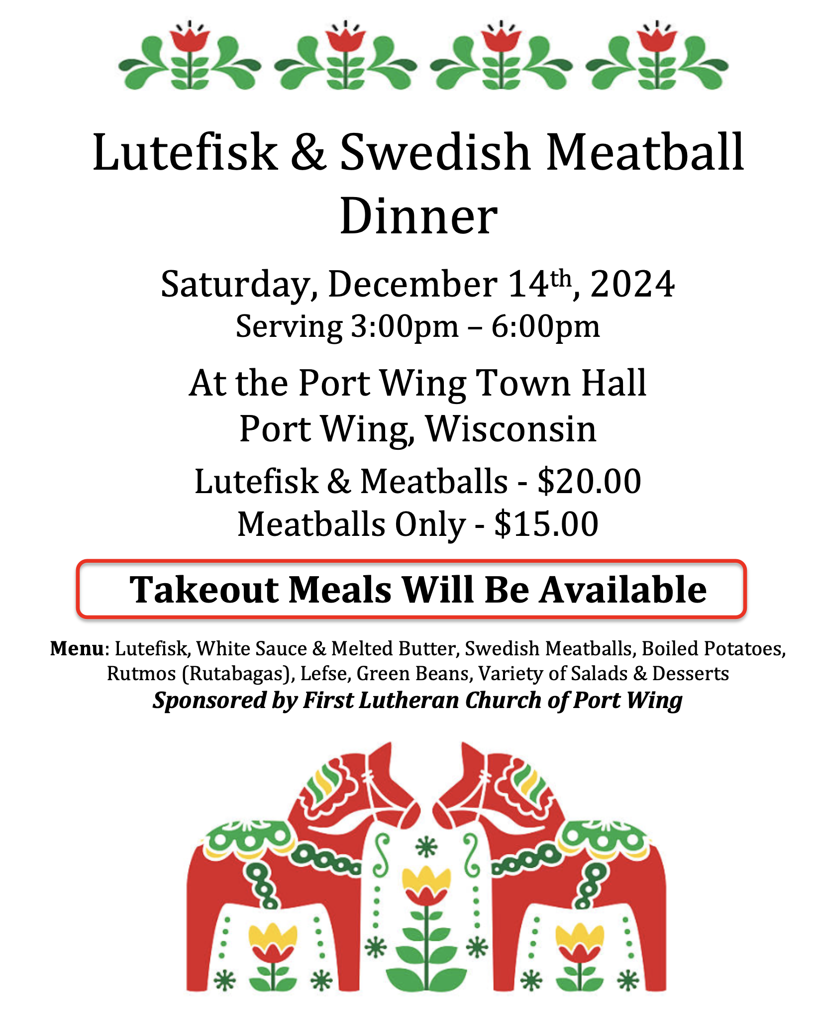 2024 Lutefisk & Meatball Dinner